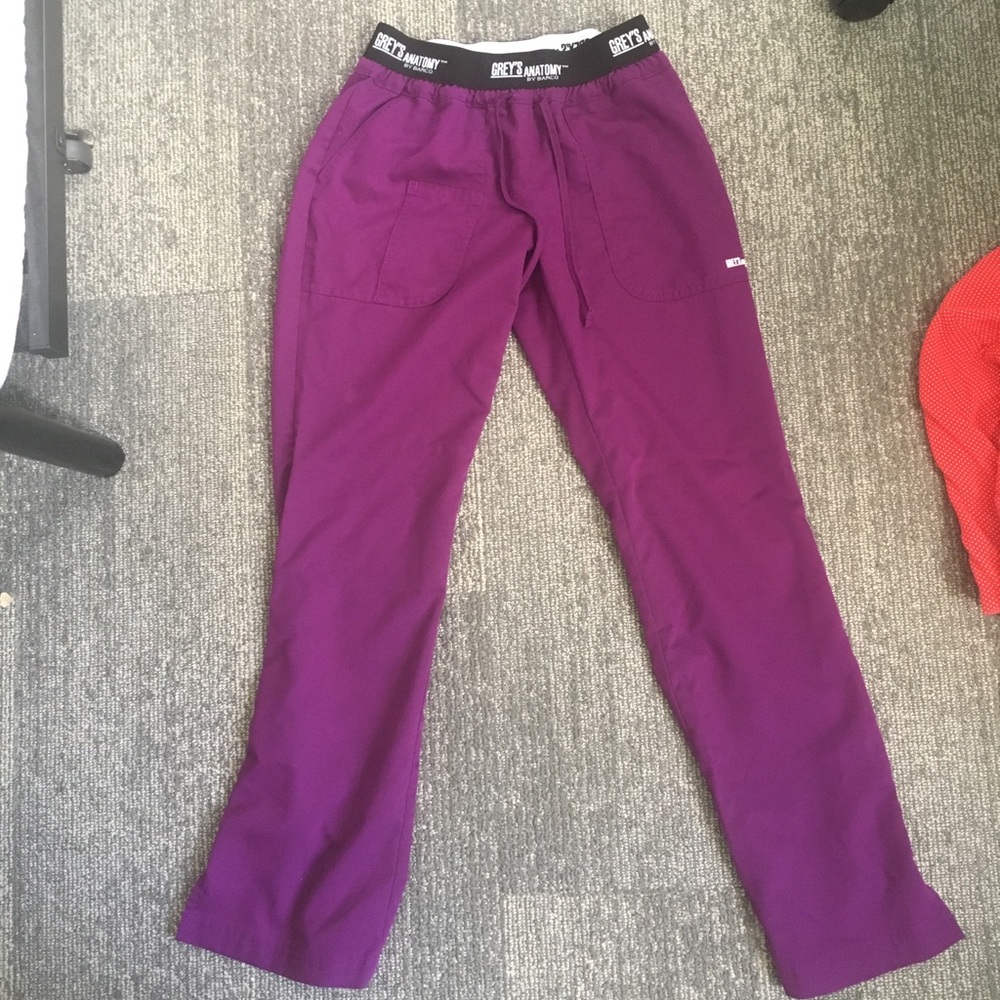 Purple greys anatomy scrub pants xs